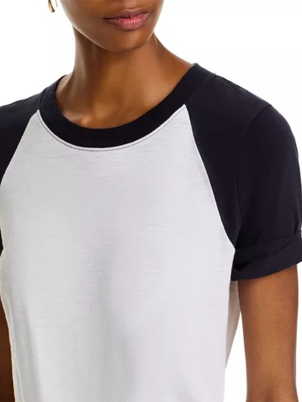 NWT Veronica Beard Designer Baseball Tee White/ Navy XS 100% Pima Cotton $168 - Picture 3 of 14